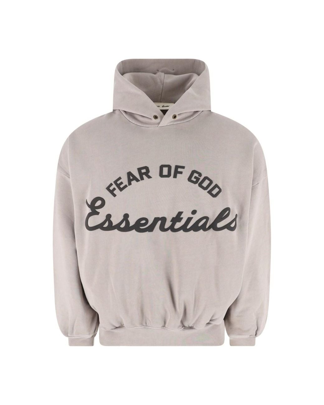 Fear Of God Gray Oversized Arched Logo Hooded Sweatshirt for men