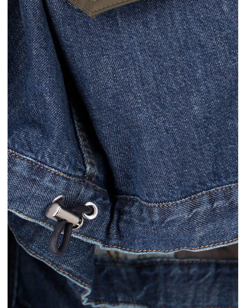 Sacai Blue Structured Zip-Up Jacket With Contrasting Panels for men