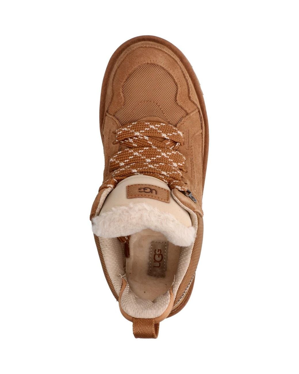 Ugg Brown Low Top Logo Patch Suede & Fabric Sneaker For for men