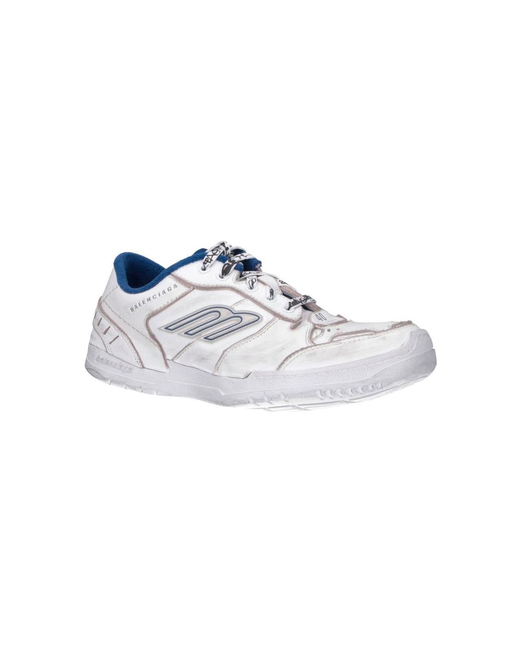 Balenciaga Blue Low-Top Leather Sneakers for men