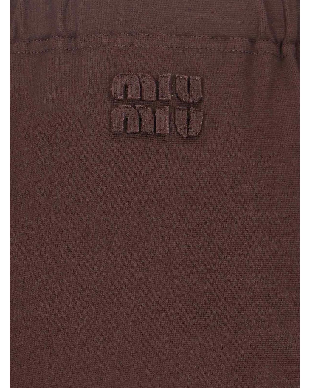 Miu Miu Brown Fabric Stitch Knit Pants