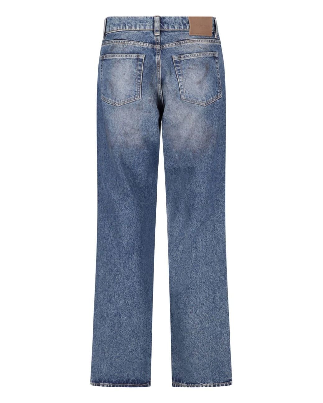 Our Legacy Blue Washed Wide-Leg Jeans for men