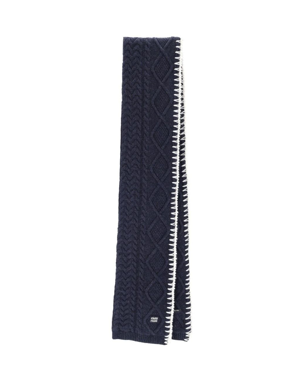 Miu Miu Blue Virgin Wool And Cashmere Scarf