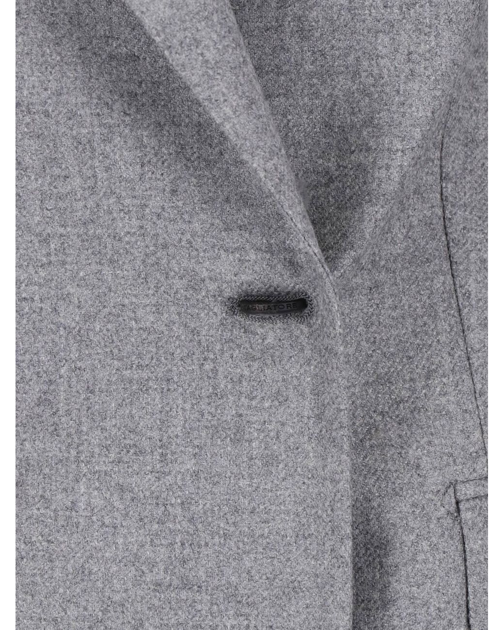 Tagliatore Gray Double-Breasted Tailored Blazer