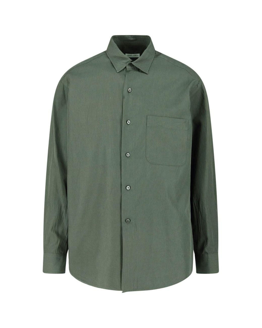 Kaptain Sunshine Green Striped Shirt for men