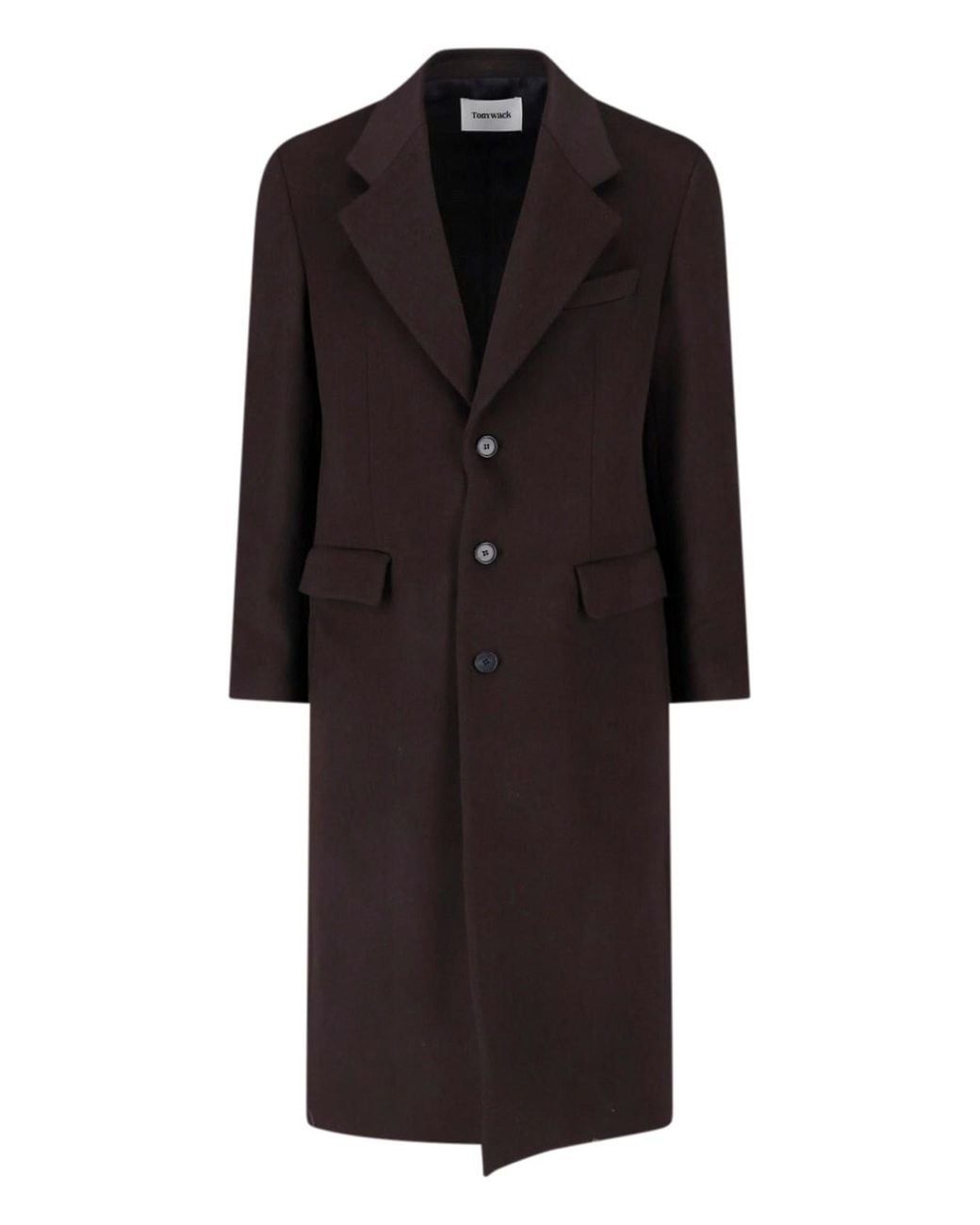 TONYWACK Black Wool And Cashmere Blend Coat for men