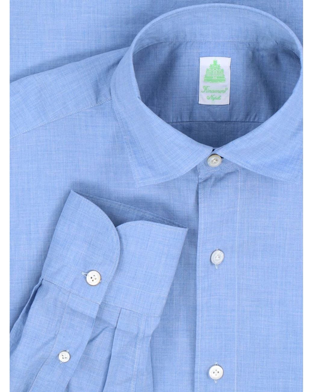 Finamore 1925 Blue Shirt "Gaeta" for men