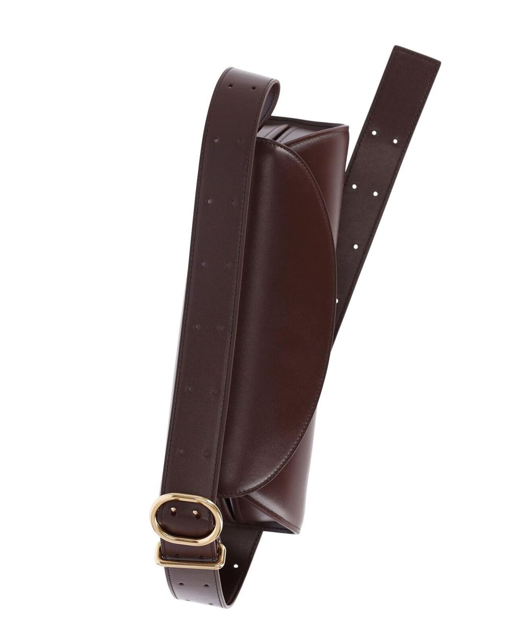 Jil Sander Brown Leather Shoulder Bag With Flap