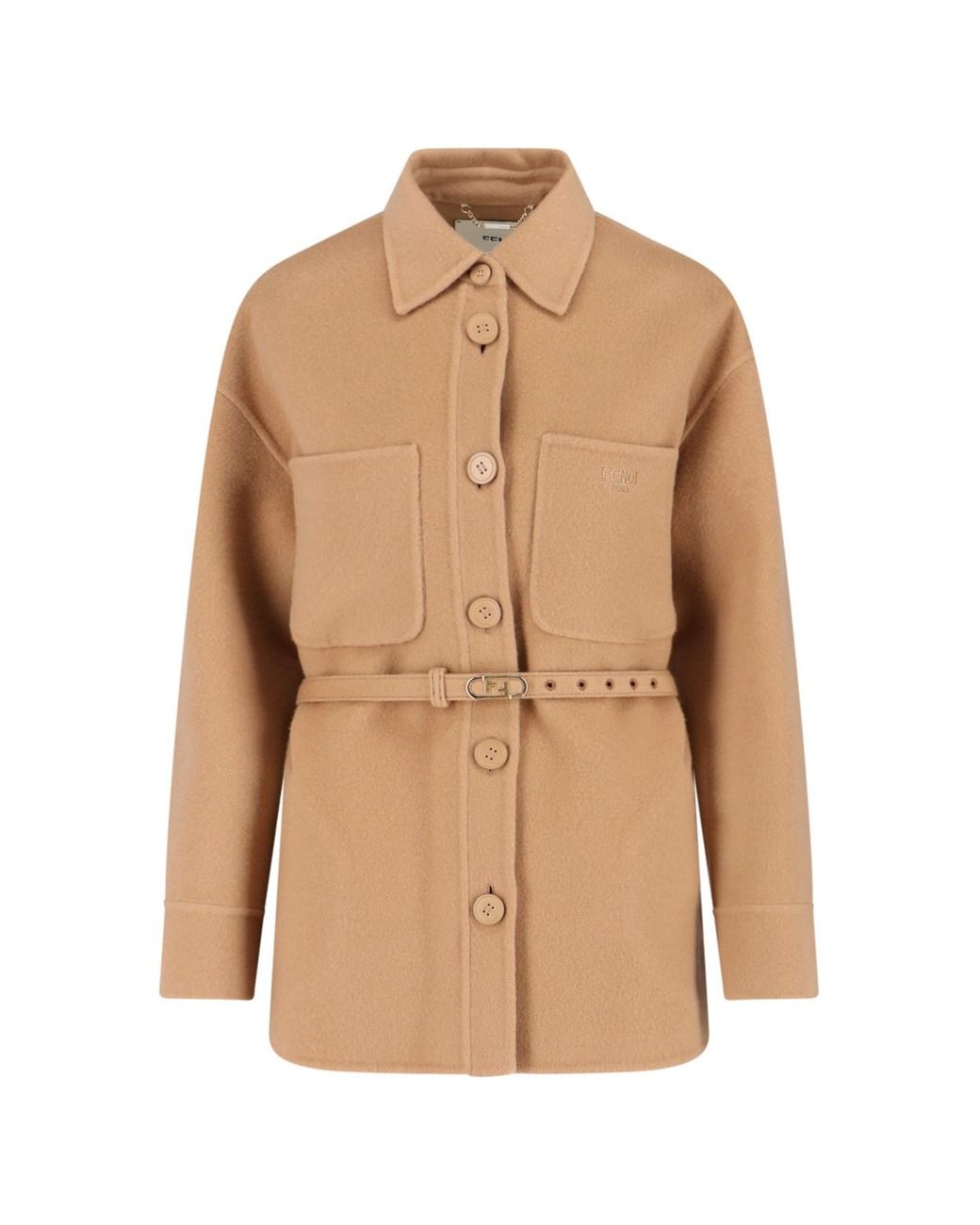 Fendi Natural Cashmere Shirt Jacket