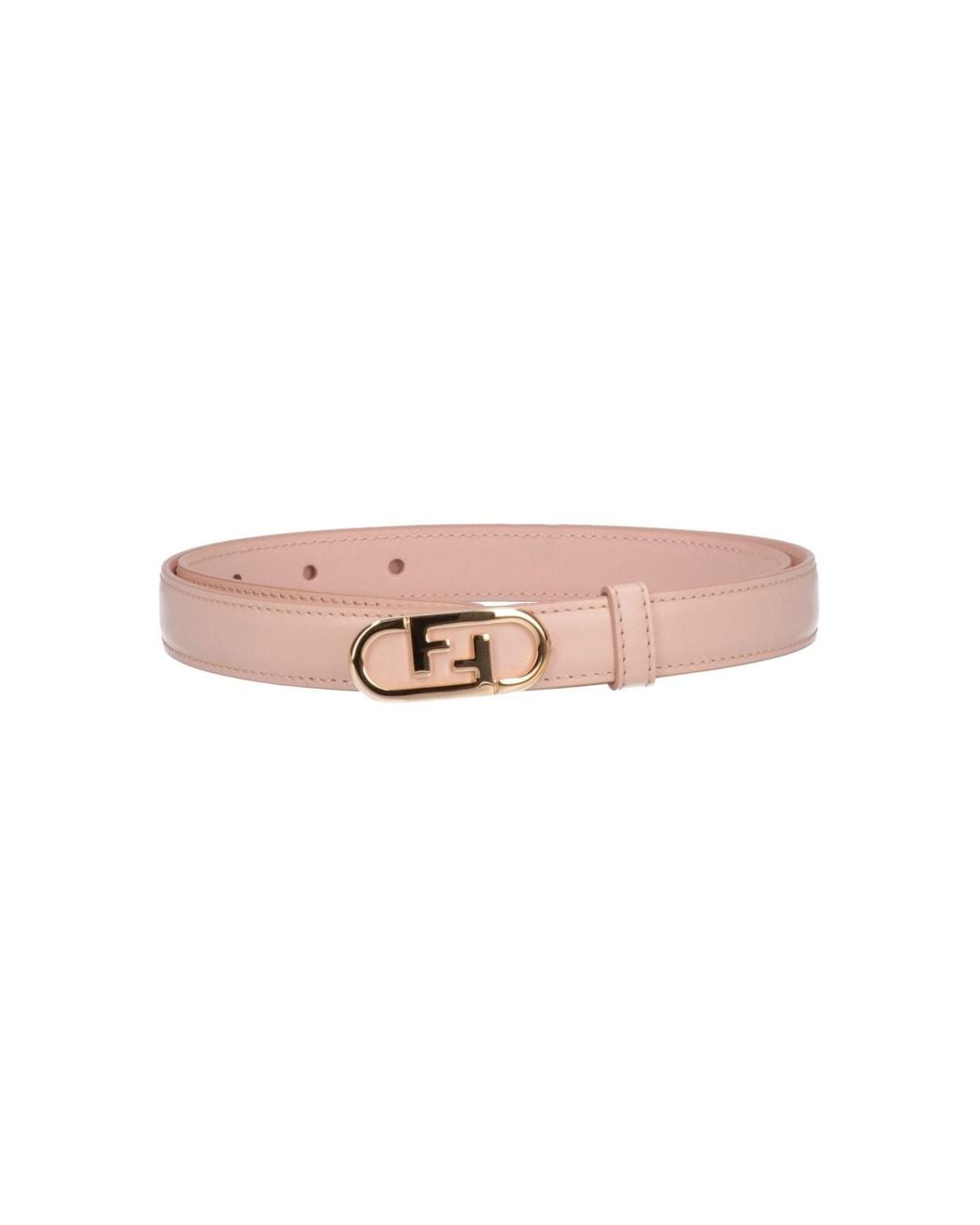 Fendi Pink Slim Logo Belt
