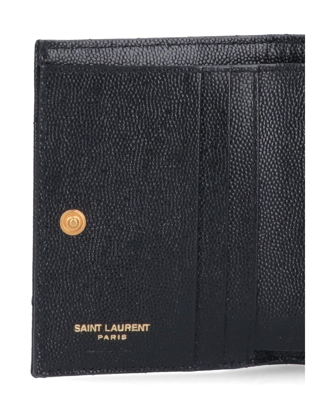 Saint Laurent Black Bi-Fold Logo Wallet