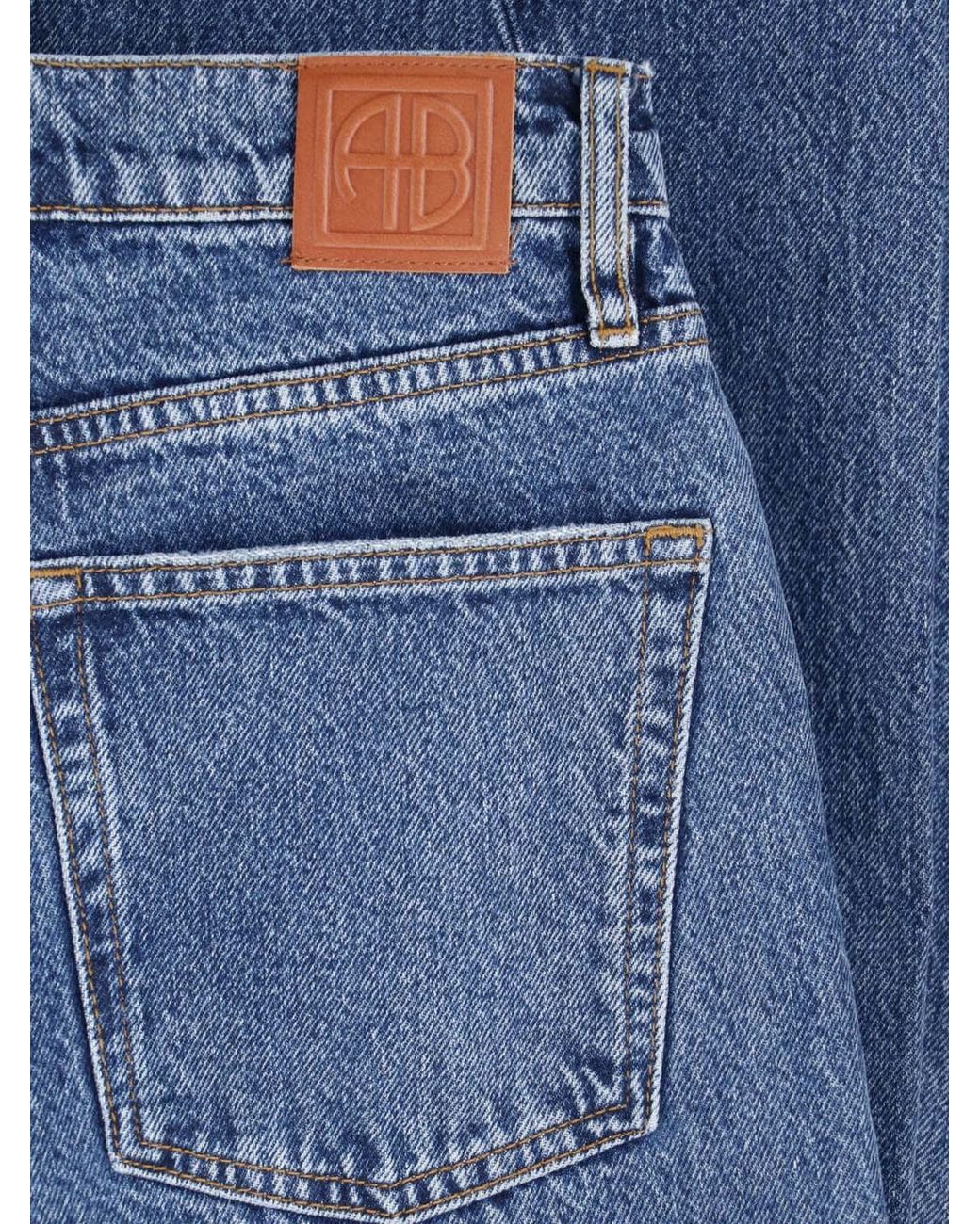 Anine Bing Blue High-Rise Wide-Leg Jeans