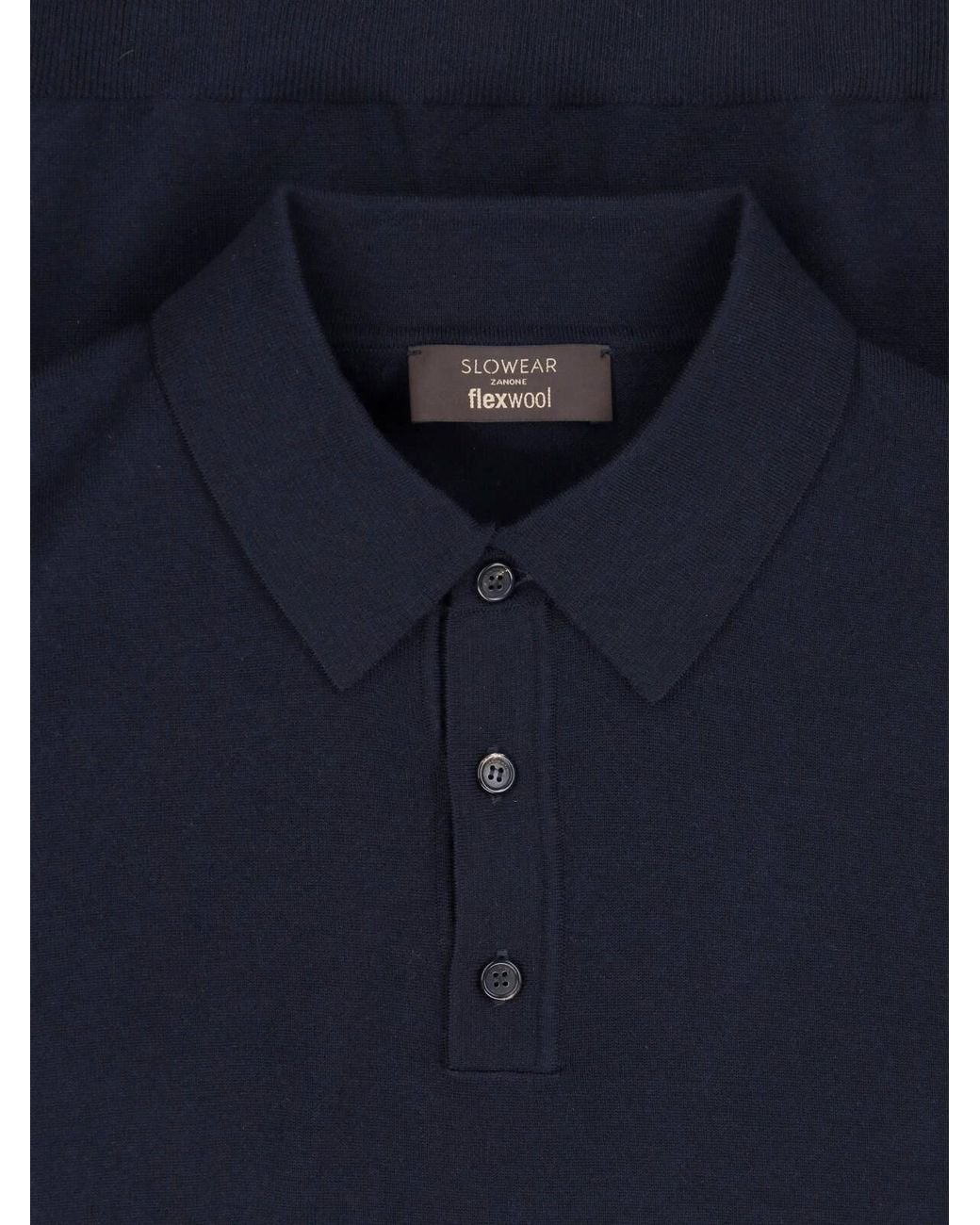 Zanone Blue Virgin Wool Polo Shirt for men