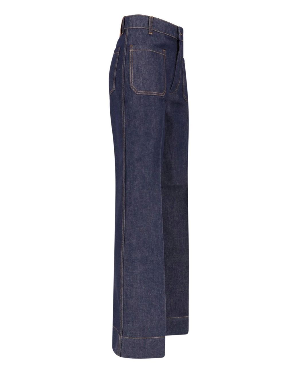 Victoria Beckham Blue High-Rise Wide-Leg Jeans