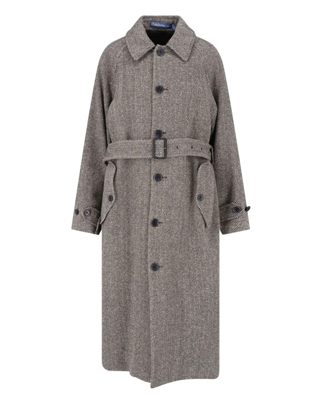 Polo Ralph Lauren Gray Herringbone Long Coat