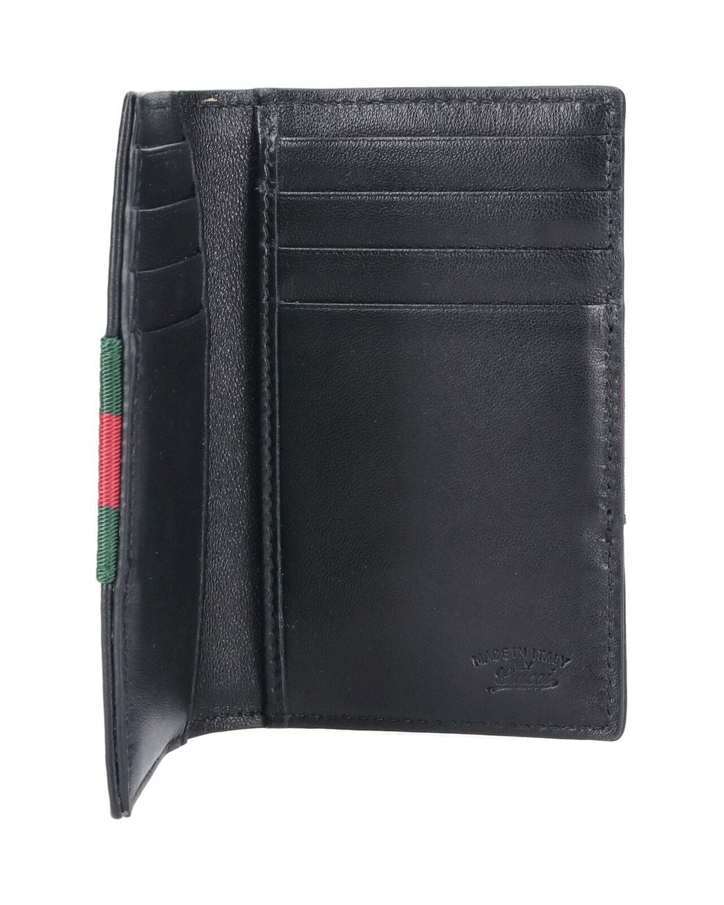 Gucci Black Card Holder "Web Trademark" for men
