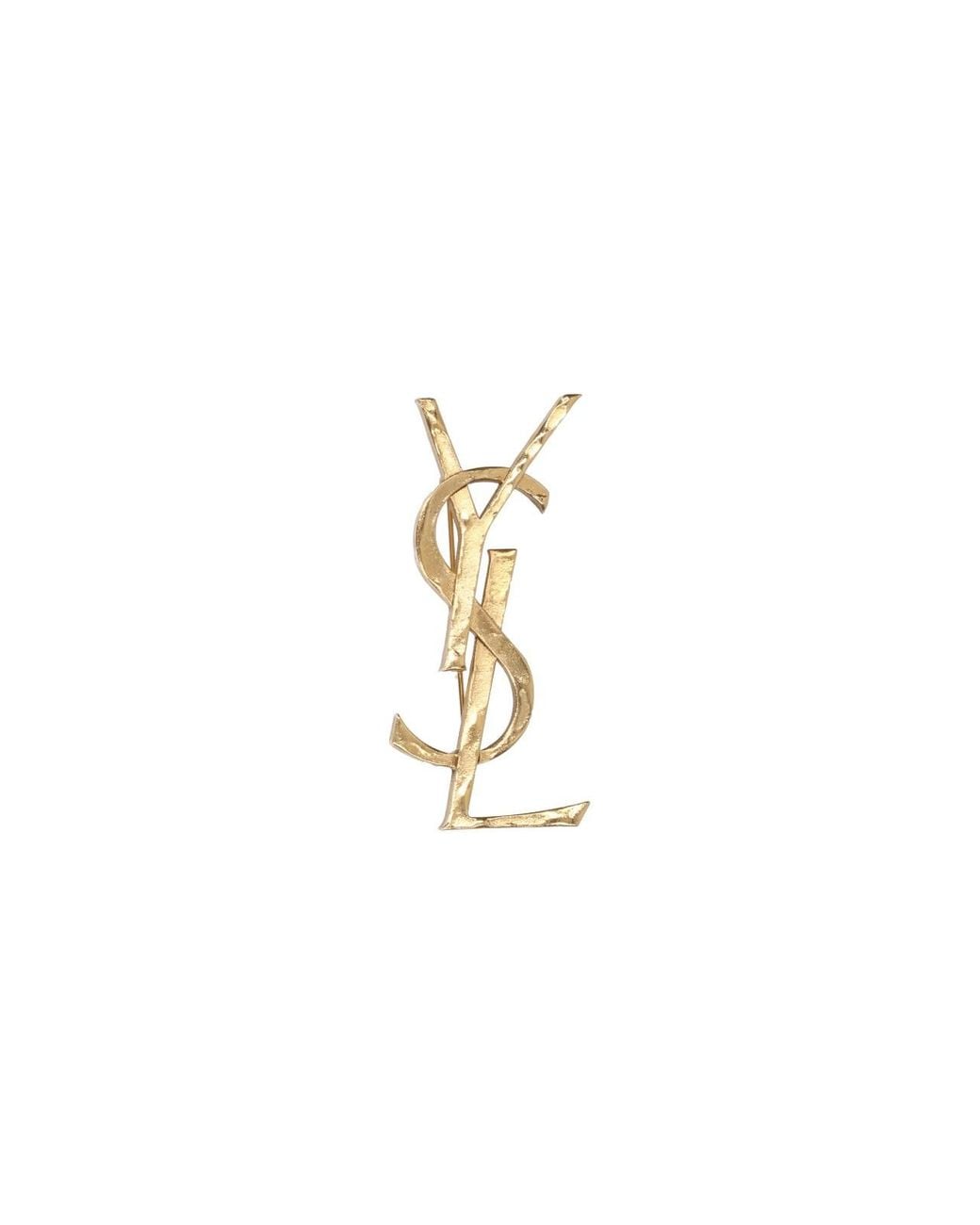 Saint Laurent White Brooch "Cassandre"