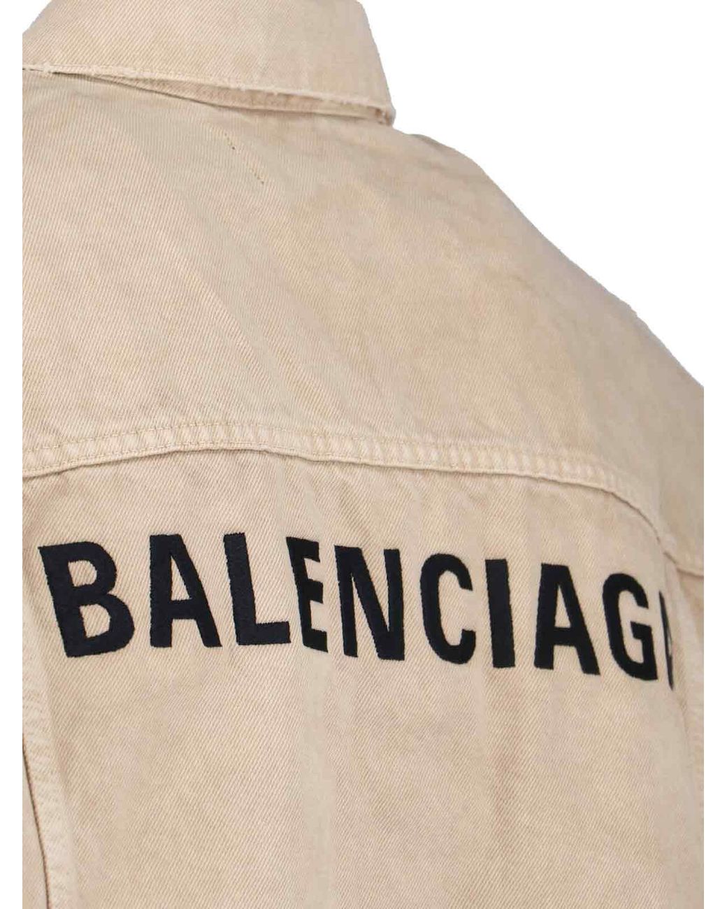 Balenciaga Natural Denim Jacket With 'Vintage' Effect for men