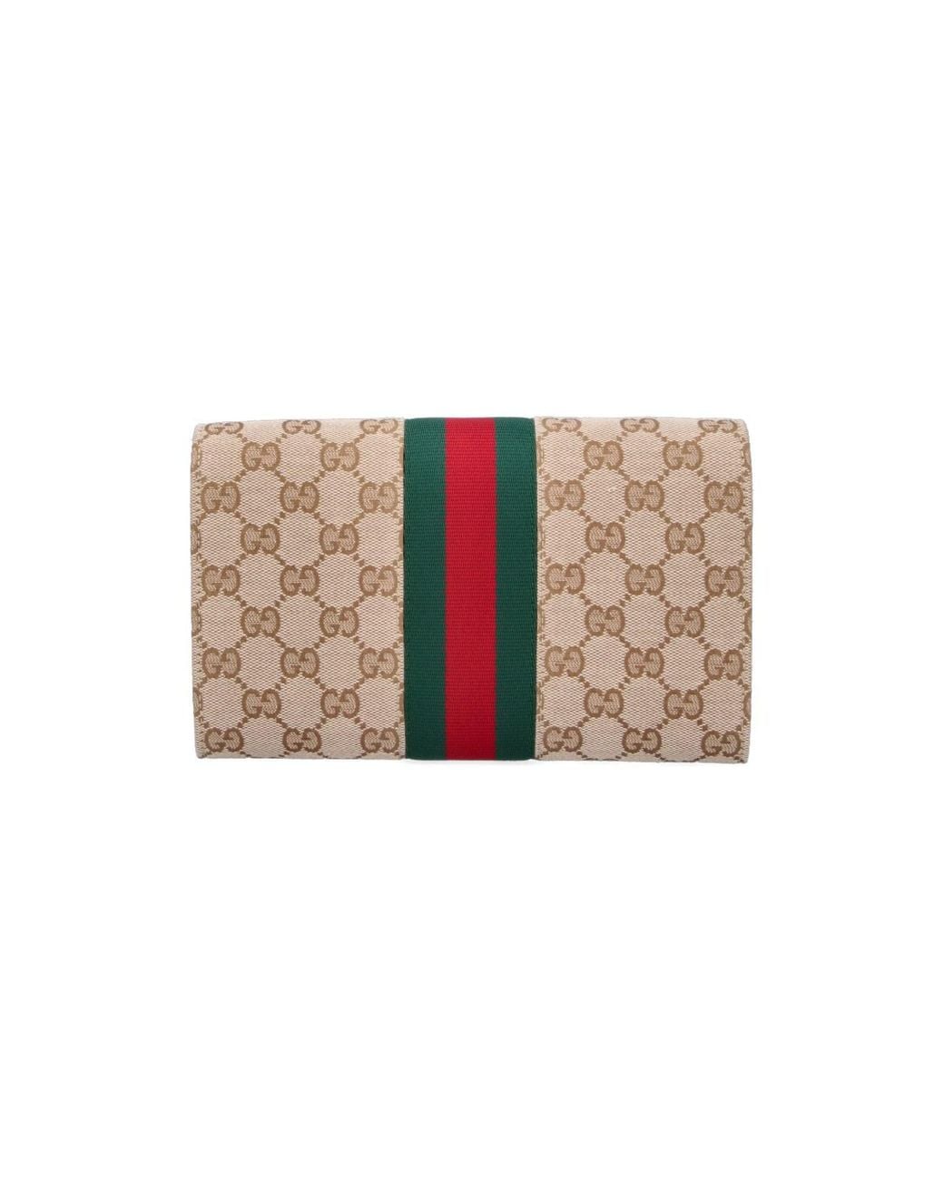 Gucci White Wallet With Shoulder Strap "Horsebit Web"