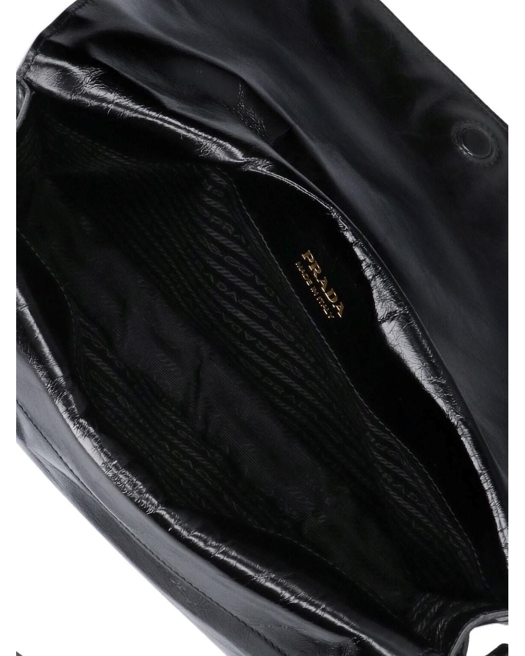 Prada Black Logo Medium Shoulder Bag