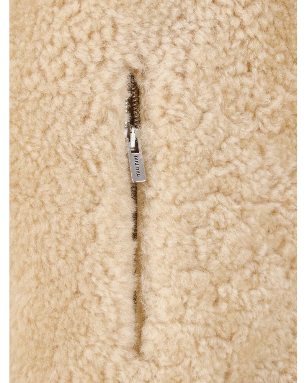 Miu Miu Natural Shearling Blouson Jacket