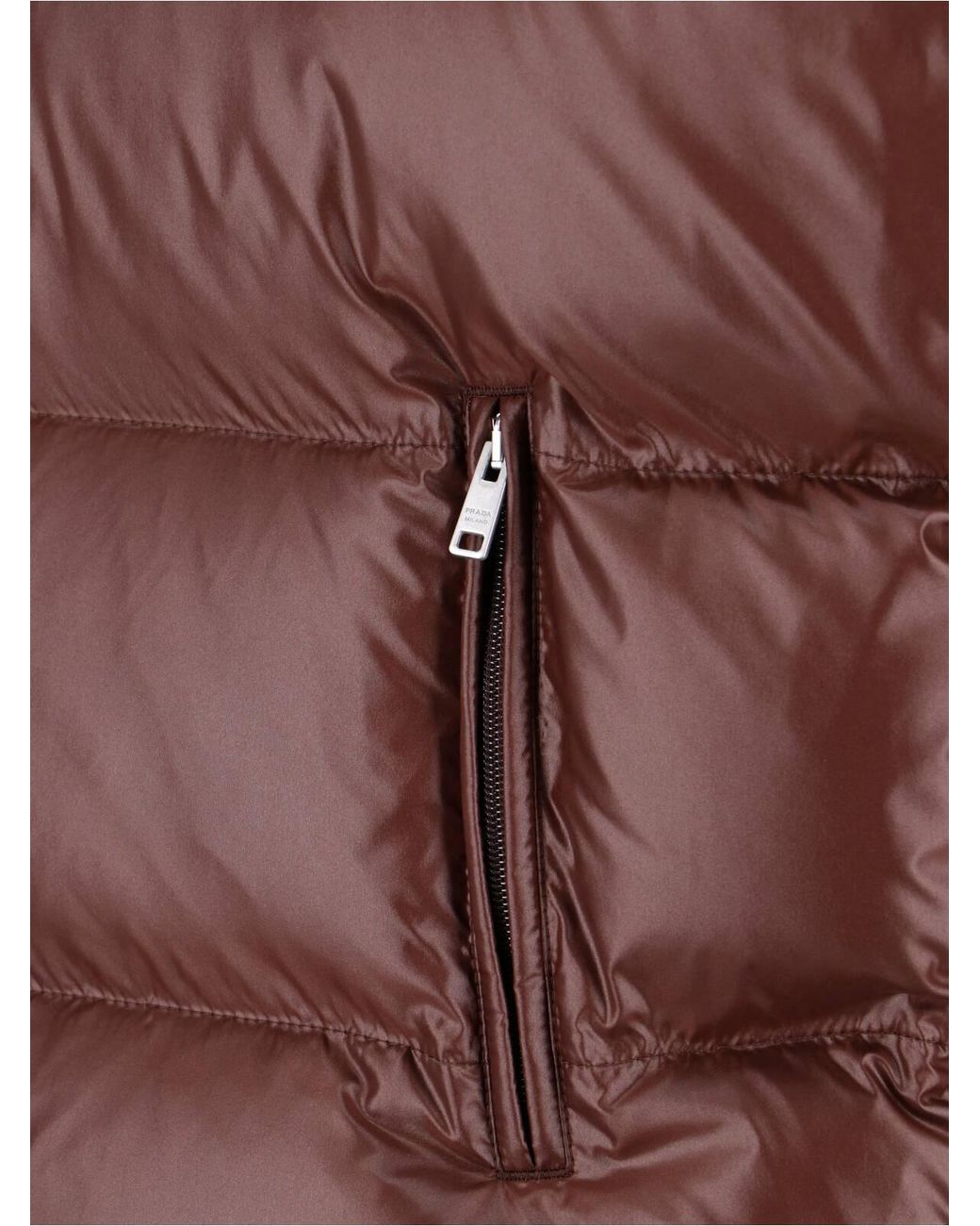 Prada Brown Logo Padded Vest for men