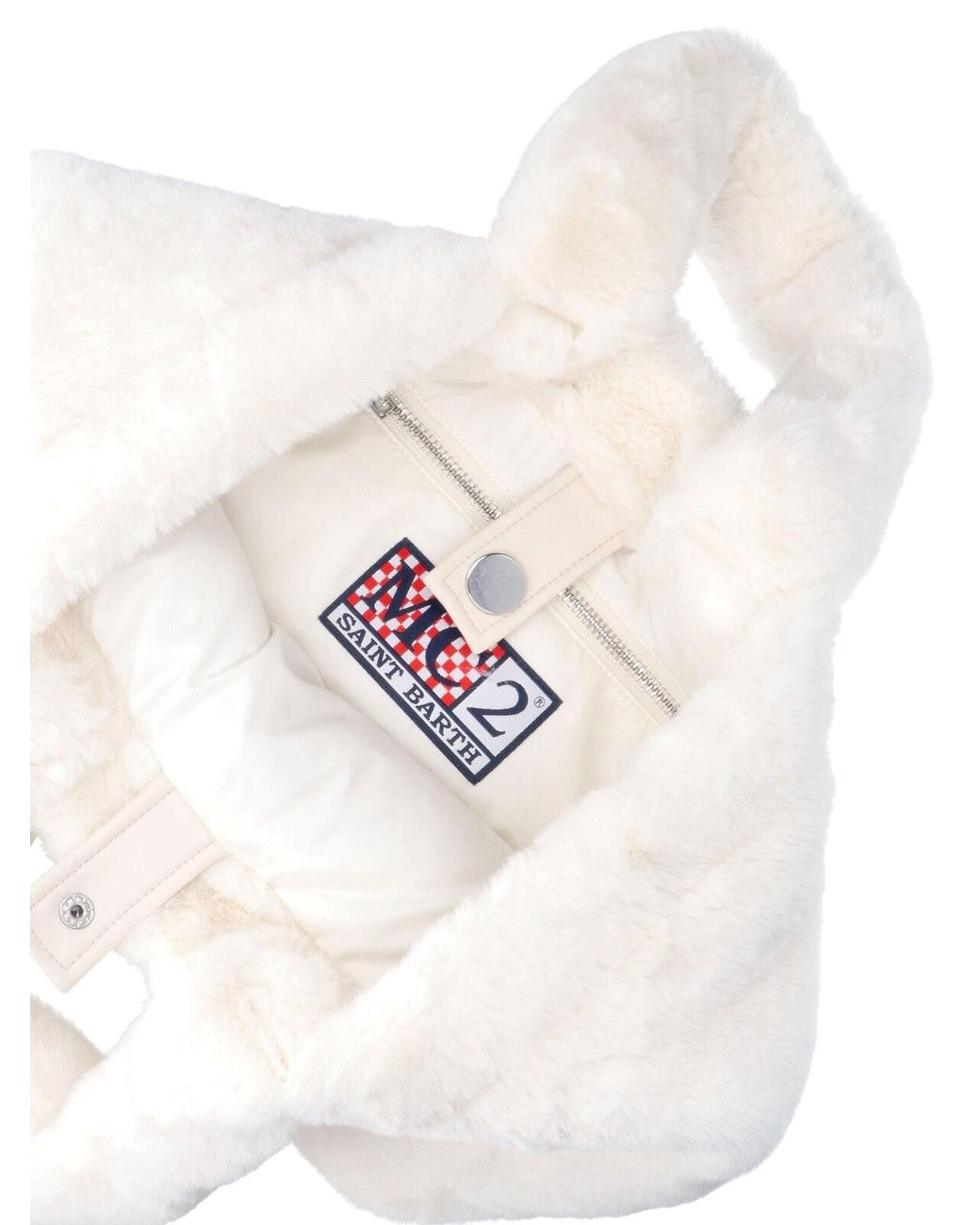 Mc2 Saint Barth White Tote Bag “Colette Soft Fur”