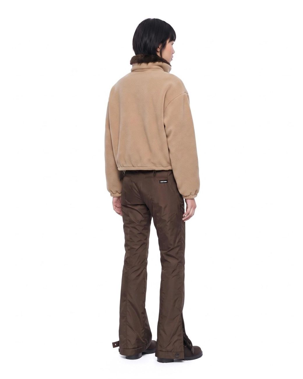 Miu Miu Brown Technical Fabric Flared Pants