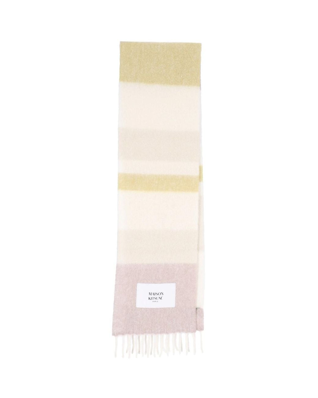 Maison Kitsuné White Alpaca Blend Scarf