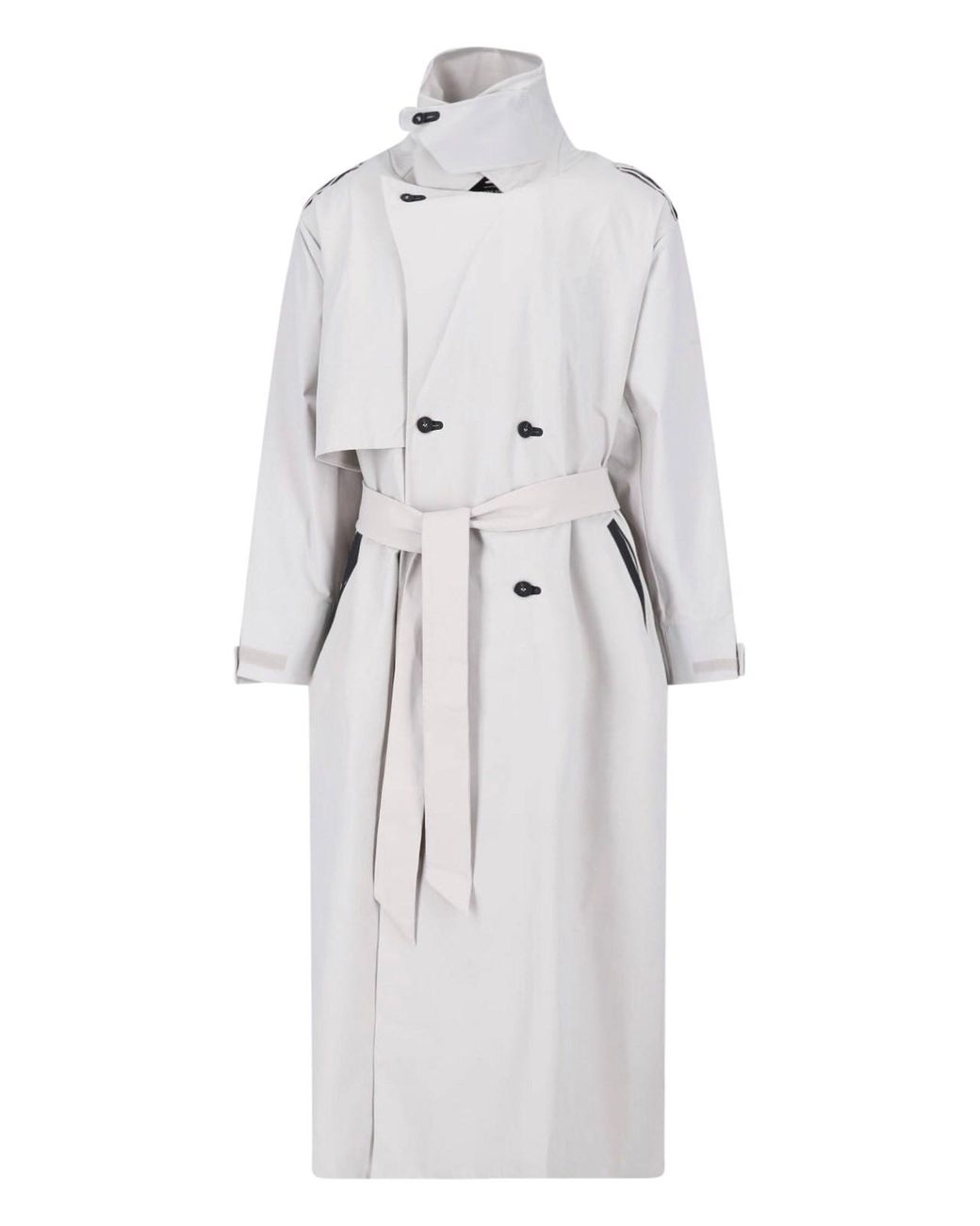 Adidas Gray Long Double-Breasted Trench Coat for men