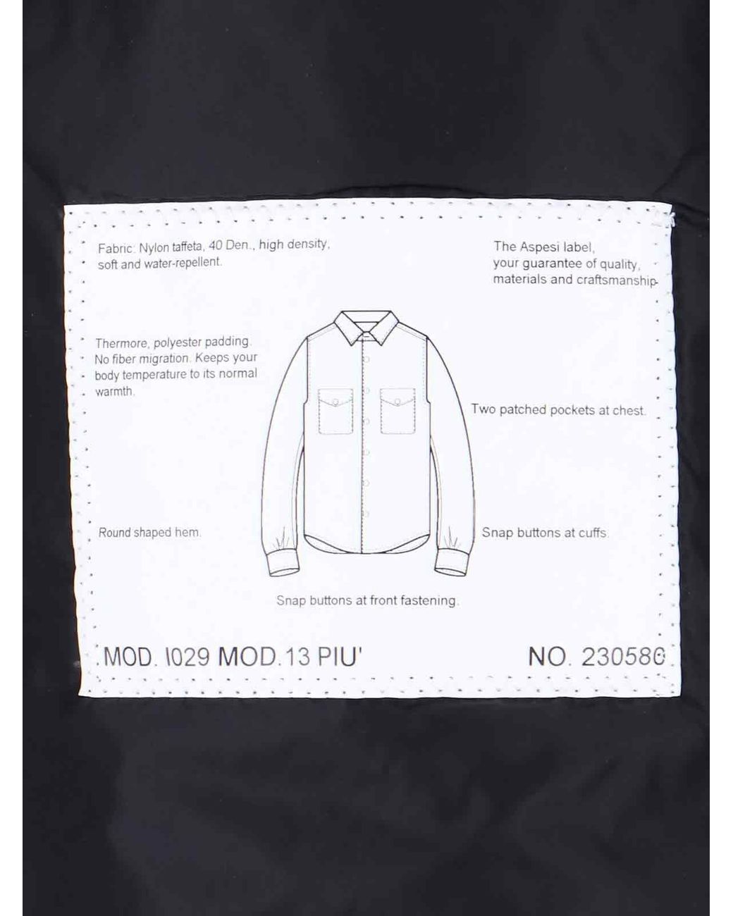 Aspesi Blue Nylon Overshirt Jacket for men