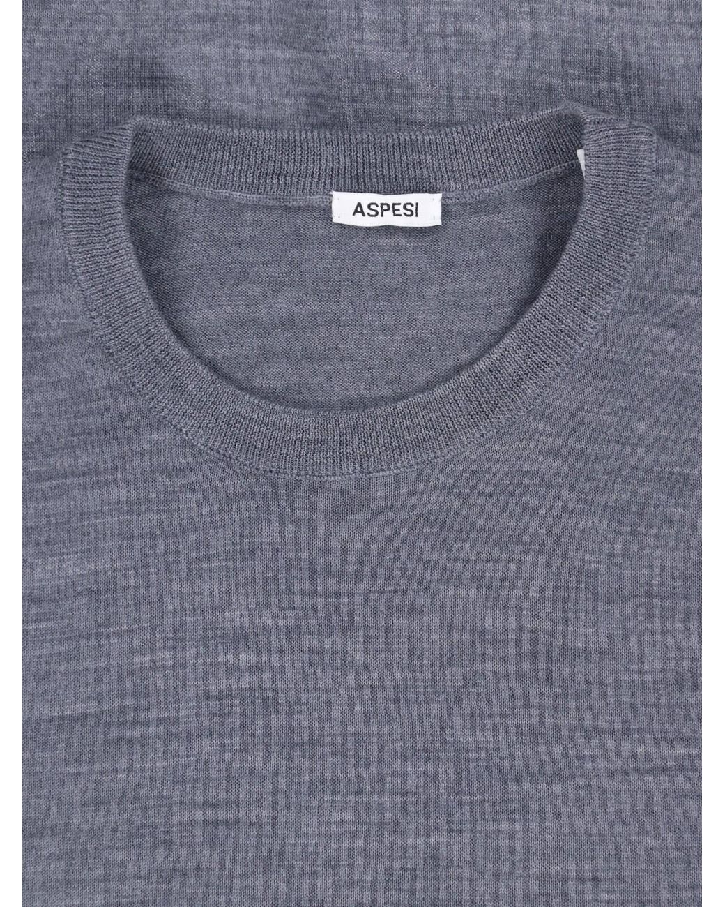 Aspesi Blue Lightweight Crewneck Sweater