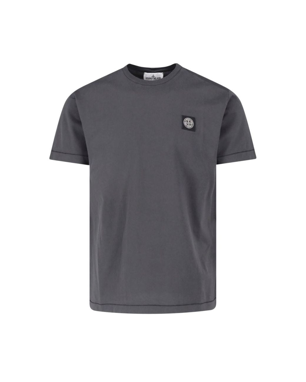 Stone Island Gray T-Shirt Logo "Compass" for men