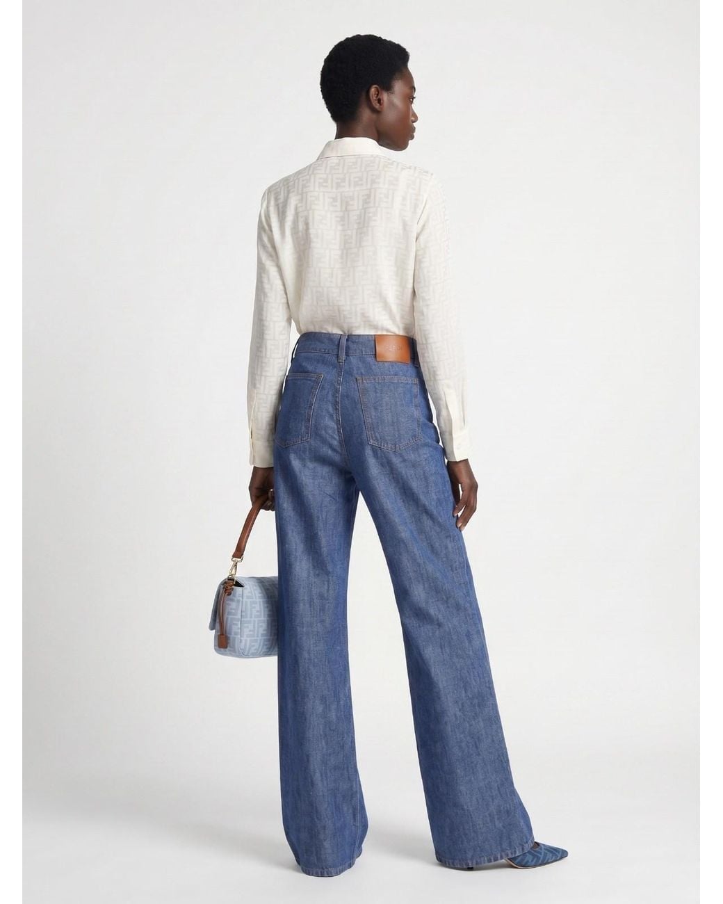Fendi Blue Flared Jeans