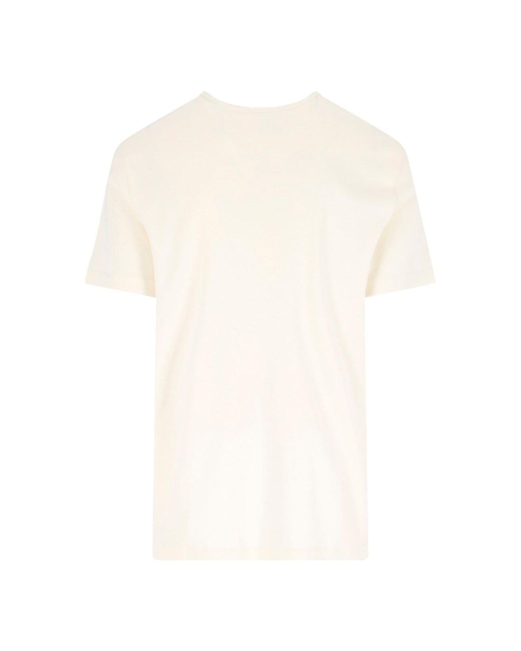 Lemaire White Short-Sleeve Crewneck T-Shirt for men