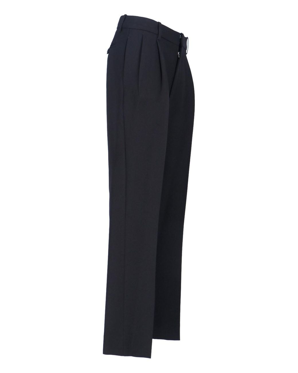 Victoria Beckham Blue Tailored High-Waist Straight-Leg Trousers