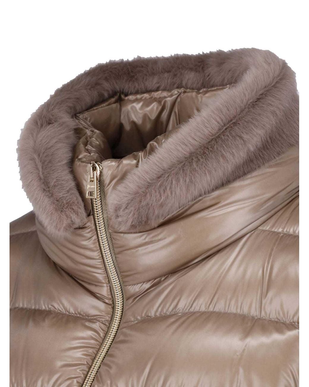 Herno Gray Hooded Belted Puffer Jacket