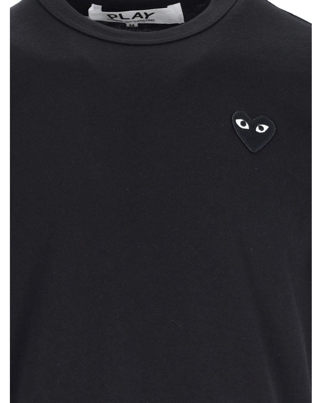 COMME DES GARÇONS PLAY Black 100% Cotton Graphic T-Shirt With Iconic Heart Emblem for men