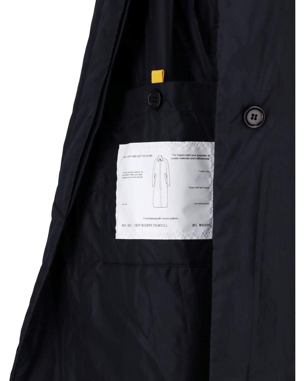 Aspesi Blue Technical Fabric Coat