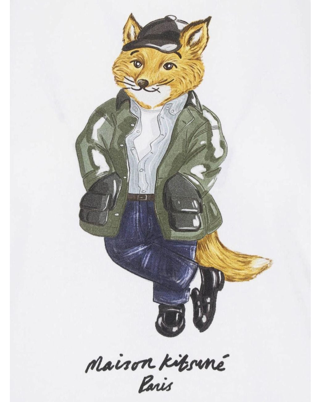 Maison Kitsuné White T-Shirt "Weekend Fox"