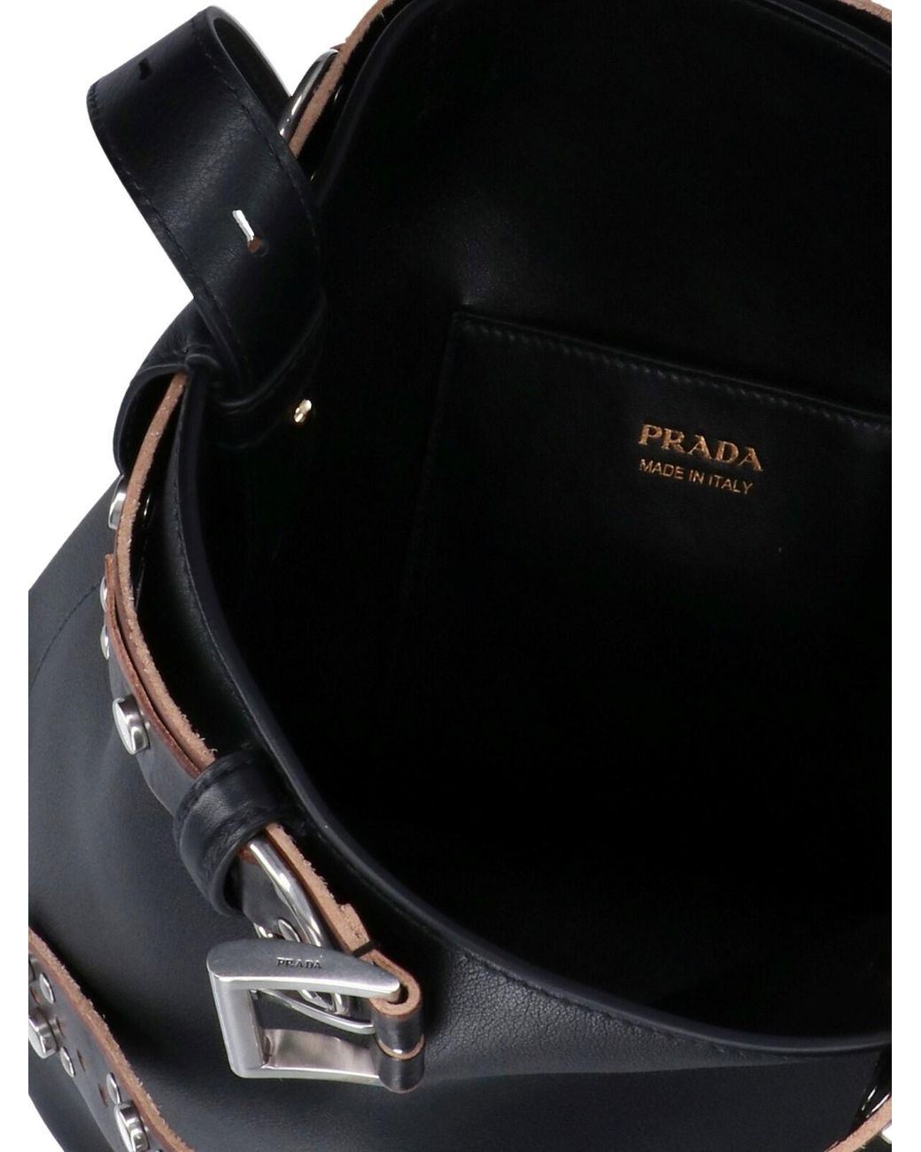 Prada Black "Buckle" Bucket Bag