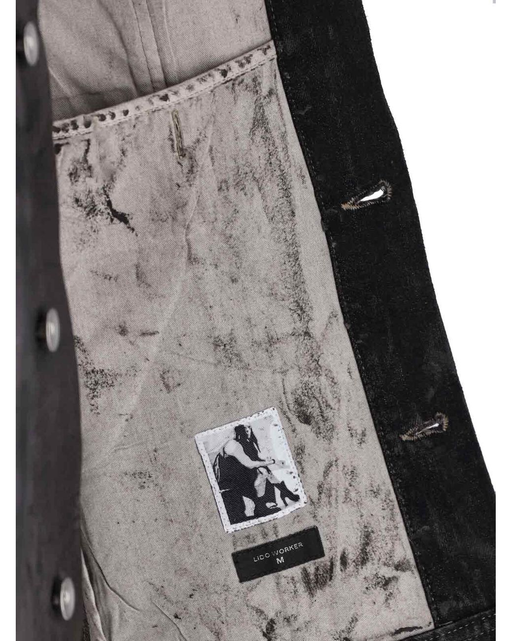 Rick Owens Black Jumbo Denim Jacket for men