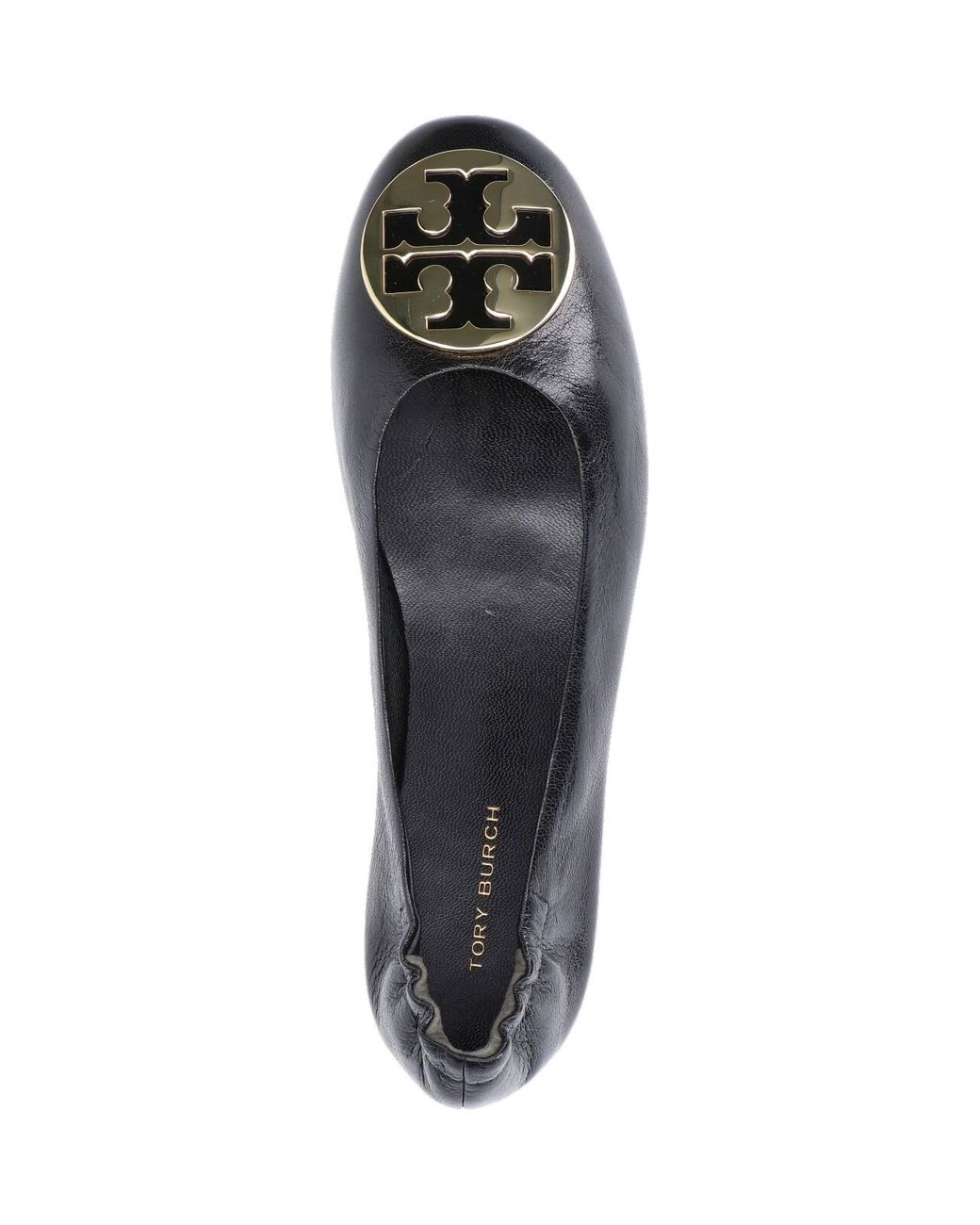 Tory Burch Black Logo Medallion Ballet Flats