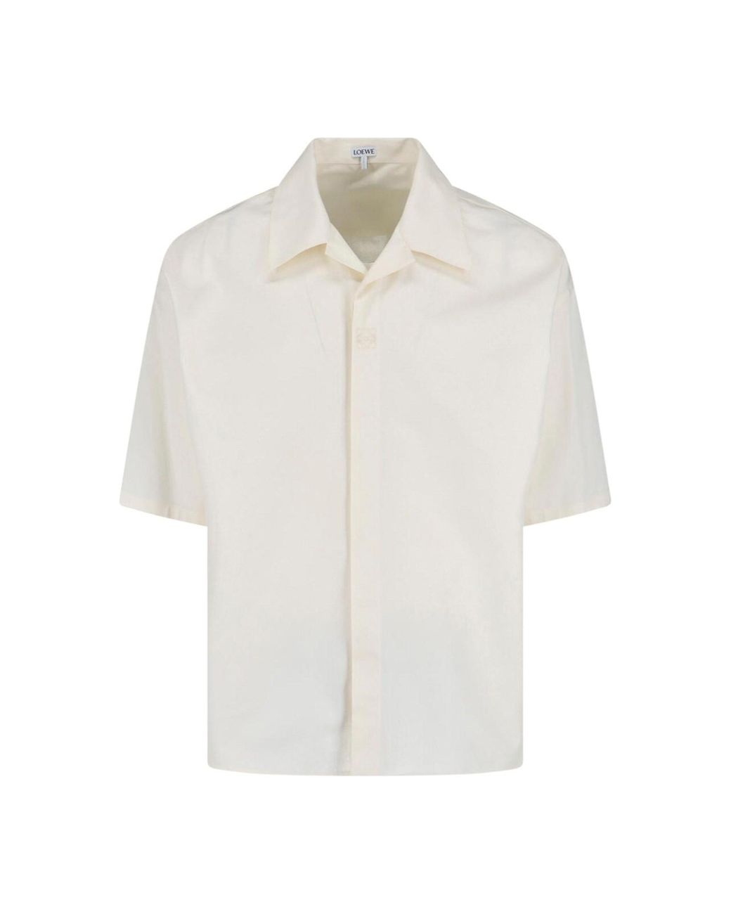 Loewe White Cotton Twill Shirt for men