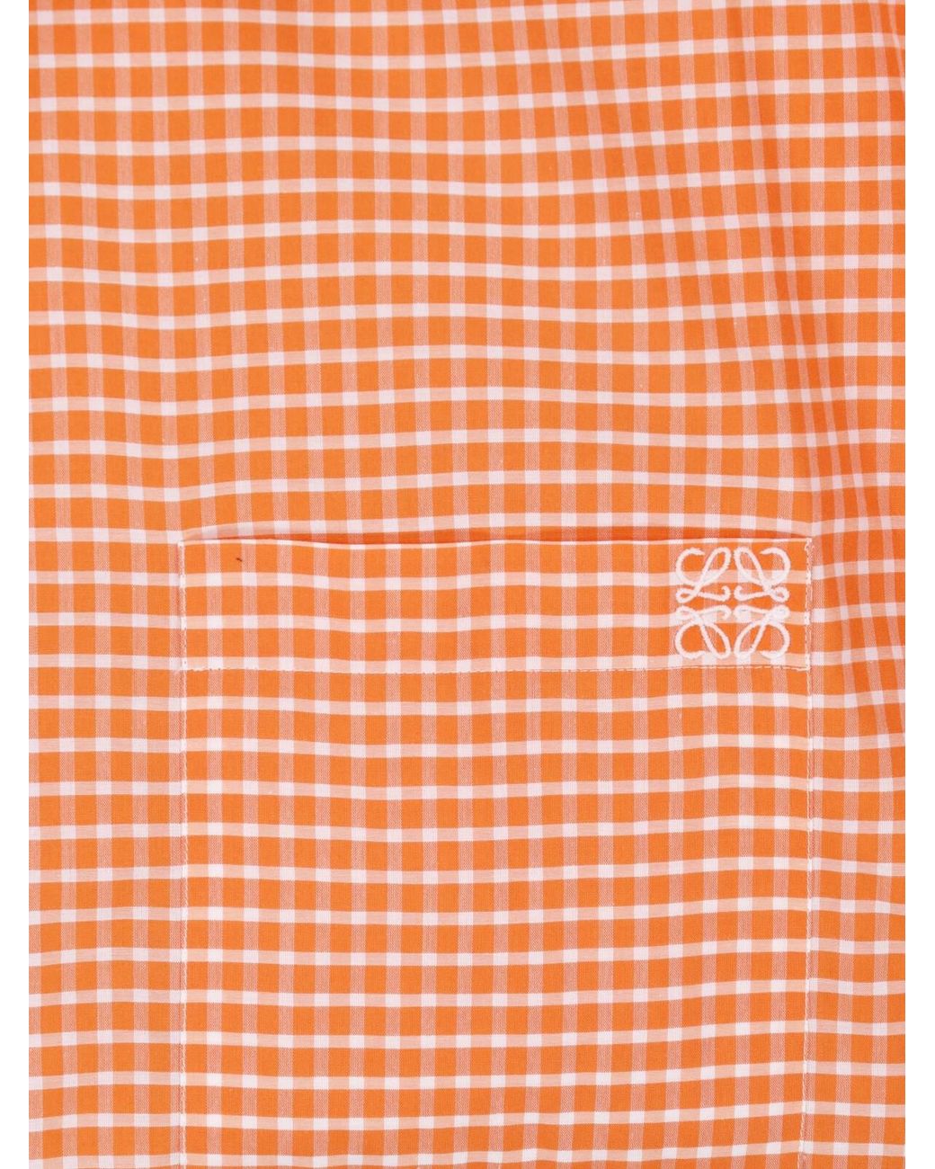 Loewe Orange Checked Cotton Shirt for men