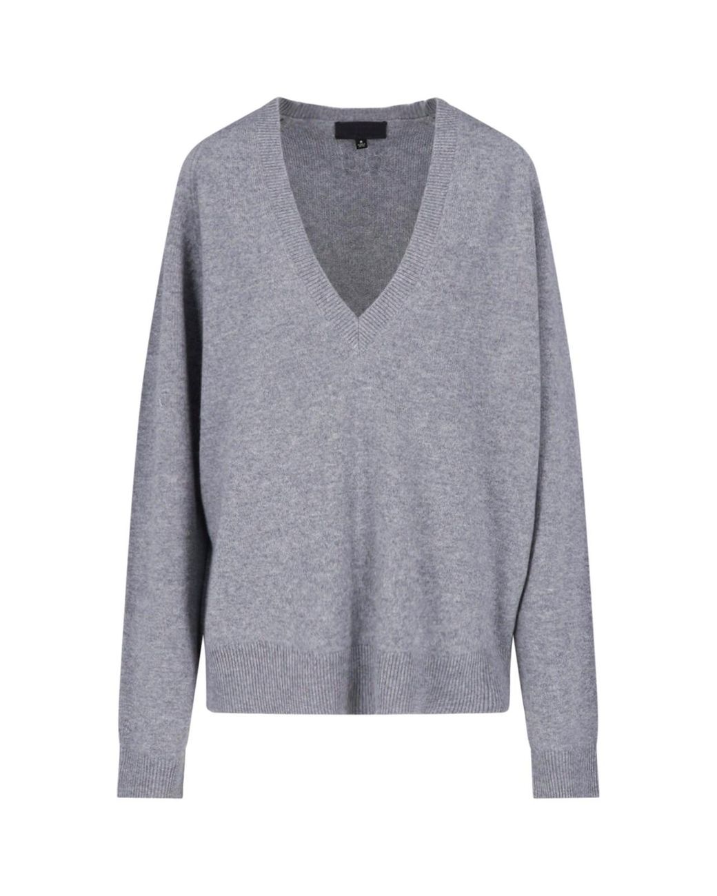 Nili Lotan Gray Cashmere V-Neck Sweater