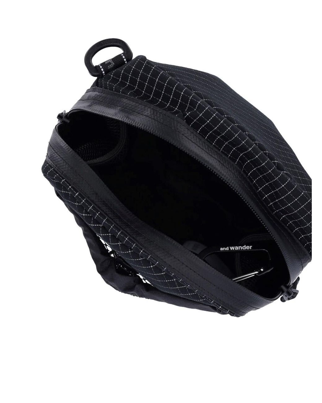 And Wander Black 'Reflective' Crossbody Pouch Bag for men
