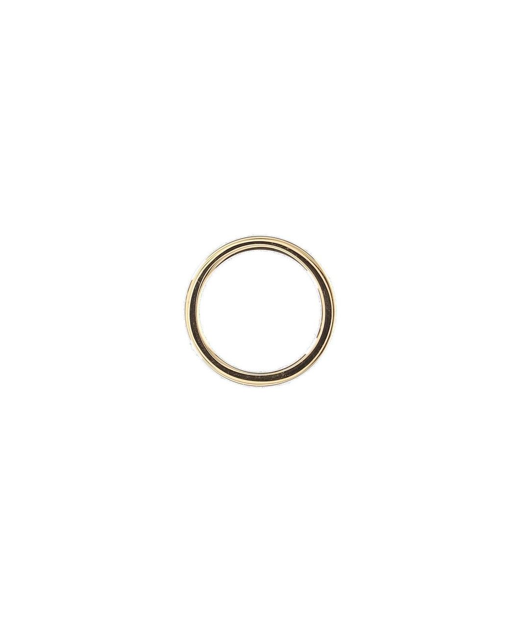 Maison Margiela White Plated Sterling Circular Logo Ring