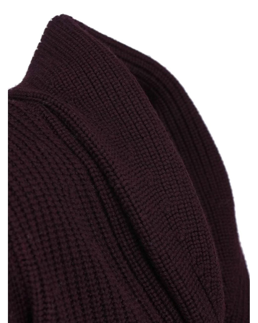 Drumohr Purple Merino Wool Cardigan for men