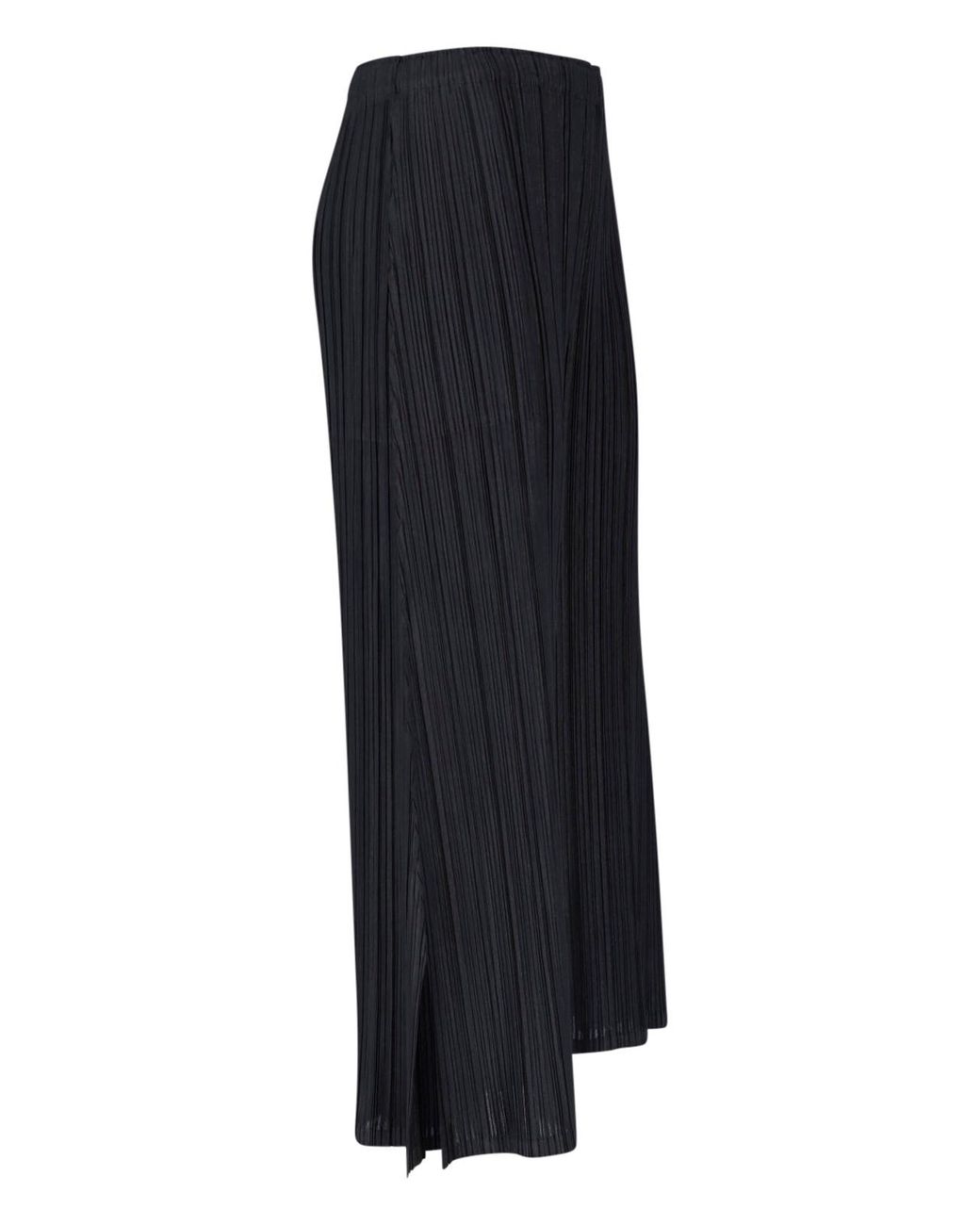 Pleats Please Issey Miyake Blue Pleated Wide-Leg Trousers